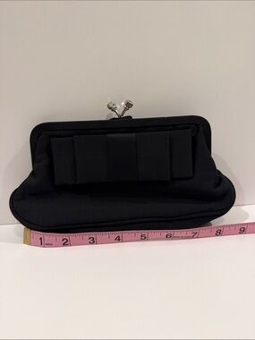 Black Bow Clutch with Kiss Lock Closure
